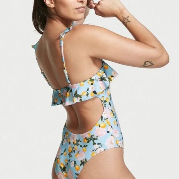 New! Victoria's Secret Floral Lemon Print Ruffled One Piece Swimsuit 3862 - Picture 9 of 9
